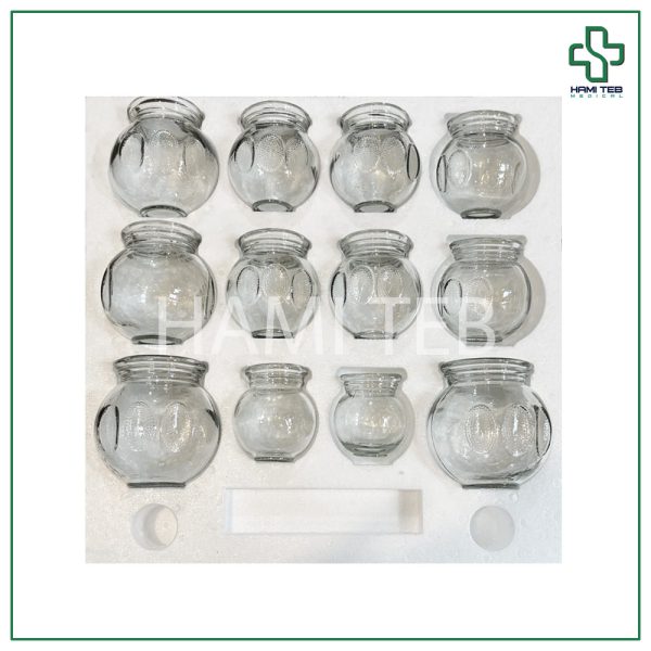 لیوان بادکش شیشه ای ست 12 عددی (کل بدن)