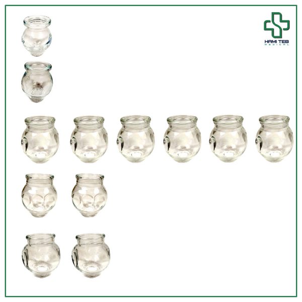 لیوان بادکش شیشه ای ست 12 عددی (کل بدن)