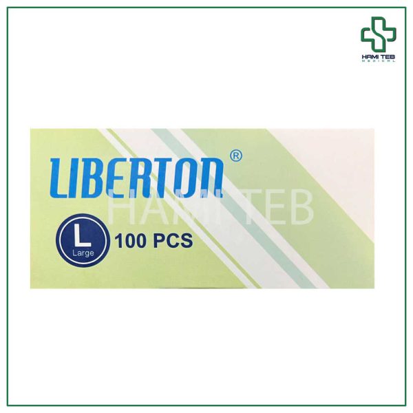 دستکش نیتریل آبی ليبرتون 100 عددی سایز لارج